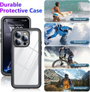 Temdan Compatible with iPhone 16 Pro Case Waterproof, Built-in Screen & Camera Protector IP68 Underwater Full Body 16FT Military Dropproof Shockproof Phone Case 6.3"-Black/Clear — 5