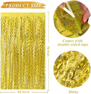Gold Backdrop Birthday Decorations Foil Curtain Backdrop Gold Streamers Dance Party Decorations Photo Booth Props for Bachelorette Decorations Christmas Halloween New Years Eve Party Supplies | 10 Pack — 2