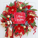Christmas Wreath with Lights, 24 Inch Lighted Christmas Wreath for Front Door, Winter Wreath with LED Lights, red Berries, Pinecones, Gold Ball, Red Bow, Merry Christmas Sign for Indoor or Outdoor — 6