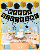 Happy Birthday Decorations, Party Decorations Banners for Men Boys | Black Gold — 5