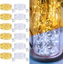 12 Pack Fairy Lights Battery Operated - 7ft 20 Led Twinkle Lights 3 Modes, Bulk Mini String Lights Waterproof for Mason Jars Vases DIY Party Wedding -Warm White & Cold White | Warm White&Cool White — 1