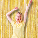 Voircoloria Laser Gold Foil Fringe Backdrop Curtains, 3.3x8.2ft, 3 Pack | 06 Laser Gold — 8