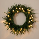 Nearly Natural 24in Pre-Lit Artificial Luxembourg Pine Christmas Wreath with Multicolored LED Lights — 6