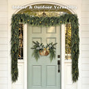 9FT Realistic Christmas Cedar Garland for Mantel, Soft Touch with Lights — 7