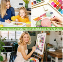 Soucolor Watercolor Paper Pad 9x12 140lb Cold Press 40 Sheets Art Supplies | Satind Black | 9" x 12" (Pack of 1) — 7