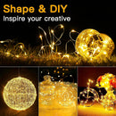 6 Pack Fairy Lights Battery Operated 7ft 20 LED Mini String Lights Twinkle Lights Silver Wire Firefly Starry Moon Lights for Mason Jars Wedding Party Christmas Centerpiece Table Decorations,Warm White | [6 Pack] 7 Feet 20 LED — 8