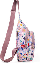 Banelu Small Sling Backpack Crossbody Sling Bags for Women, Cross Body Bag Fanny Packs Crossbody Purses - Lilac Flower | D5 Flower — 3