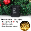 24" Christmas Wreath with LED String Lights and Ball Ornaments- Artificial Pine Prelit Christmas Door Wreath Garland Battery Operated with Timer - Including Wreath Hanger, Ornaments Decorations — 2