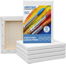 FIXSMITH Stretched White Blank Canvas- 5x7 Inch,6 Pack,Primed,100% Cotton,5/8 Inch Profile of Economy Value Pack for Acrylics,Oils & Other Painting Media. | 5"x7" — 1