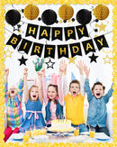 Happy Birthday Decorations, Party Decorations Banners for Men Boys | Black Gold — 4