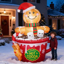 ZPISF 6 FT Christmas Inflatables Outdoor Decorations, Cute Christmas Blow Up Yard Decorations Gingerbread Man in Hot Cocoa Mug Scene for Garden Lawn Xmas Decor — 1