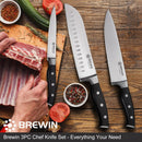 Brewin Professional Kitchen Knives, 3PC Chef Knife Set Sharp Knives for Kitchen High Carbon Stainless Steel,… — 2