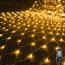 WATERGLIDE Outdoor Christmas Net Lights, 12FT x 5FT 360 LED Fairy String Light with 8 Lighting Modes, Connectable Light for Garden Tree Bushes, Holiday Wedding Party Decorations, Warm White — 1