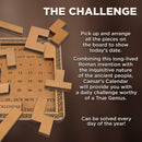 Project Genius Caesar's Calendar Wood Puzzle-A-Day Challenge, 365+ Solutions, Brainteaser Gift for Adults and Kids 8+, True Genius Office Desk Calendar Inspired by Roman Artifact — 4