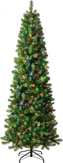 7.5ft Pre-Lit Slim Christmas Tree Douglas Fir — 1