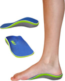 3/4 Reinforced High Arch Support Children's Orthotic Insole. Slim Profile & Strong Support with Memory Foam Soft Top. KidSole Arch Alien (US Kids Size 4-7.5) — 1