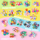 Gionlion 1200 Pcs Polymer Clay Beads Bracelet Making Kit, 25 Style Animal Fruit Flower Butterfly Bunny Pony Letter… — 4