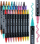 nauets 30 Colors Precision Dual Tip Acrylic Paint Markers Pens - Dot & Fine | Multicolor — 1