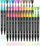 Piochoo Dual Brush Marker Pens for Adult Coloring Books,24pcs Markers | 24 Colors — 1