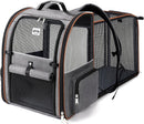 Cat Carrier Backpack, Expandable Pet Carrier with Sun Shade & Full Front Opening, Breathable Mesh Backpack for Small Dogs & Medium Cats Up to 18 Lbs, Foldable for Hiking, Camping (Grey) — 1