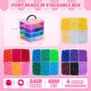 Simetufy 4200Pcs Pony Beads Bulk 24 Colors Rave Kandi Bracelet Making — 2