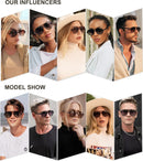 SOJOS Classic Polarized Aviator Sunglasses for Women Men, Retro Trendy Aviators Shades SJ2201 | Black/Gradient Reddish Brown | 58 Millimeters — 3