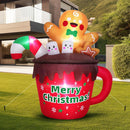 6FT Christmas Inflatables Outdoor Decorations, Gingerbread Christmas Inflatable Hot Cocoa Mug with Built-in LEDs Blow Up Christmas Decoration for Garden Lawn Yard Patio Xmas Inflatable — 5