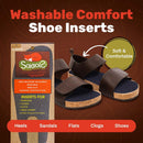 Wool Flat Shoe Insert for Sandals & Sockless Shoes, Comfortable Shoe Insoles with Sweat-Absorbent Natural Fiber & Non-Slip Silicone Grip, Narrow-Cut Shoe Inserts for Women, Brown, Size 40 - SoxsolS - Light Brown — 2