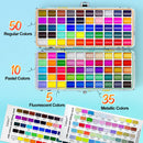 Caliart 24 Colors Acrylic Paint Set with 12 Brushes, 100 Colors Watercolor Paint Set — 7