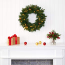Nearly Natural 24 in Mixed Pine Artificial Christmas Wreath with LEDs — 6