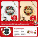 16 inch Prelit Christmas Wreath with LED Lights for Front Door Decoration — 4