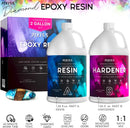 Pixiss Epoxy Resin Kit 2 Gallon – Crystal Clear Art Resin & Hardener with Gloves, Spreader, Silicone Mixing Sticks &… — 4