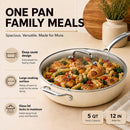 Kikcoin 12 Inch Ceramic Nonstick Frying Pan with Lid, 5 QT Deep Saute Pan for…
