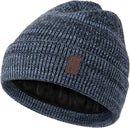 Wmcaps Winter Beanie for Men Women, Soft Warm Fleece Lined Knit Hat - Blue/Black — 1