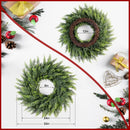 24" Real Touch Christmas Wreath with Lights – Pre-Lit Artificial Cedar Greenery Christmas Door Wreath, Realistic Christmas Wreath Outdoor for Front Door or Holiday Home Décor — 7