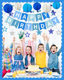 Blue Happy Birthday Decorations, Party Decorations Banners for Men Boys — 5