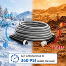 SPECILITE 50ft 304 Stainless Steel Metal Garden Hose with Blue Nozzle — 6