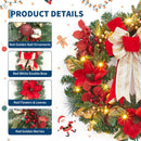 GarveeHome Christmas Wreath, 24 in Artificial Pre-Lit Christmas Wreaths for Front Door with 20 LED Lights & 8 Modes, Pine Needles & Red Berries, Accent Decor for Winter Holiday Home Office Apartment — 2