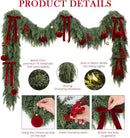 9FT Christmas Garland with Lights Ornaments Realistic Preit Cedar Garland — 3