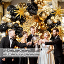 Black and Gold Balloons Garland Arch Kit with Black Gold Confetti Balloons — 5