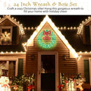 24 in Pre-Lit Christmas Wreath with 6H On/18H Off Timer — 6