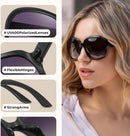miyya Bug Eye Oversized Polarized Sunglasses Womens, Trendy Retro Sun Glasses for Women 2025, Oversized UV Protection Shades | Black/Purple Gradient — 4