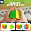 STEAM Life Speed Cube Set, Speed Cube Set of 2x2 3x3 4x4 Megaminx and Pyramid Cube Smoothly Stickerless Magic Cubes Collection for Kids & Adults — 4