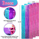Voircoloria Blue Purple Pink Fringe Backdrop Curtains, 3.3x8.2ft, 3 Pack | 61 Blue Pink and Purple — 2