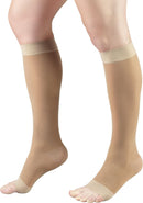 Truform Sheer Compression Stockings, 15-20 mmHg, Women's Knee High Length, Open Toe, 20 Denier, Light Beige, 2X-Large | 2X-Large (1 Pair) — 2