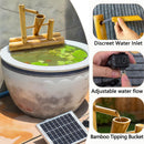 Bamboo Fountain with Pump & Solar Powered， Japanese Rocking Fountains Kit