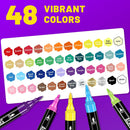 Pagather Acrylic Paint Markers, 48 Colors Dual Tip Fine & Brush Pens Set | Multicolor — 4
