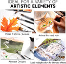 Watercolor Brush Set, Fuumuui 7pcs Professional Sable Paint Brushes with Extended Needle, Round Point, Flat, Dagger, Cat's Tongue for Watercolor, Acrylic, Gouache – Detail & Wash Painting | Black7 — 7