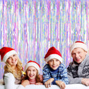 FECEDY 2pcs 3ft x 8.3ft Shiny Corlorful Metallic Tinsel Foil Fringe Curtains Photo Booth Props for Engagement Bridal Shower Bachelorette Baby Shower Bachelorette Holiday Celebration Party Decorations | Multicolor 1 — 4