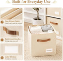 Storage Cubes 8 Pack, 11 Inch Fabric Storage Cubes Organizer Bins with Labels, Odor-Free & Sturdy PP Structure, Cubby Baskets for Closet, Shelves, Toys & Nursery (Beige) — 3